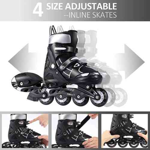 Black Adjustable Roller Skates - Image 6